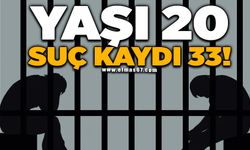 Yaşı 20, suç kaydı 33