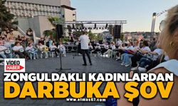 Zonguldaklı kadınlardan kurtuluş yıl dönümünde darbuka şov