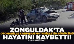 Zonguldak'ta otomobille çarpışan motosikletin sürücüsü hayatını kaybetti