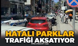 Hatalı parklar trafiği zaman zaman aksatıyor