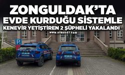 Eve kurduğu sistemle kenevir yetiştiren 2 şüpheli yakalandı