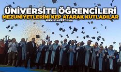 Devrek'te Üniversite öğrencileri mezuniyetlerini kep atarak kutladılar