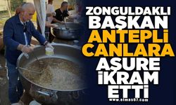 Zonguldaklı Başkan, Antepli canlara aşure ikram etti