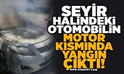Seyir halindeki otomobilin motor kısmında yangın çıktı