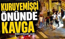Kuruyemişçi önünde kavga!