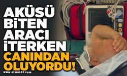 Aküsü biten aracı iterken canından oluyordu