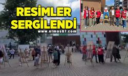 Kilimli’de yıl boyunca hazırlanan resimler sergilendi