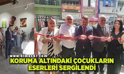 Koruma altındaki çocukların eserleri sergilendi