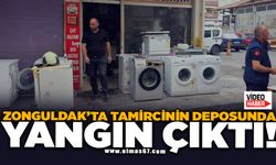 Tamircinin deposunda çıkan yangın korkuttu
