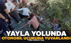 Yayla yolunda otomobil uçuruma yuvarlandı