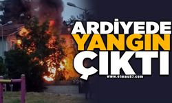 Ardiyede çıkan yangın evlere sıçramadan söndürüldü