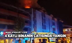 Çaycuma’da 4 katlı binanın çatısında yangın