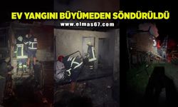 Ev yangını büyümeden söndürüldü