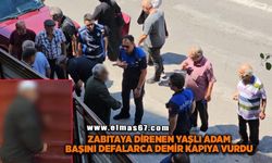 Zonguldak'ta zabıtaya direnen yaşlı adam başını defalarca demir kapıya vurdu