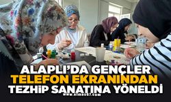 Alaplı'da gençler telefon ekranından tezhip sanatına yöneldi
