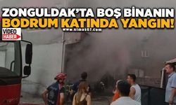 Zonguldak'ta boş binanın bodrum katında yangın