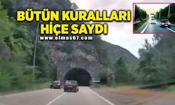 Bütün trafik kurallarını hiçe sayan sürücü görüntülendi