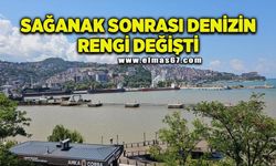 Sağanak sonrası denizin rengi değişti