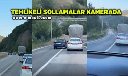 Kara yolunda tehlikeli sollamalar kamerada
