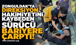 Direksiyon hâkimiyetini kaybeden motosiklet sürücüsü bariyere çarptı