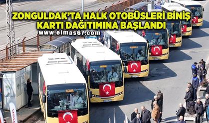Zonguldak’ta halk otobüsleri biniş kartı dağıtımına başlandı