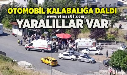Kontrolden çıkan otomobil kalabalığa daldı; 4 yaralı