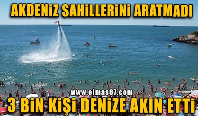 Akdeniz sahillerini aratmadı, 3 bin kişi denize akın etti