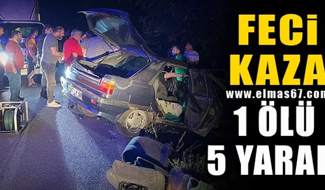 Cenaze yolunda feci kaza: 1 ölü, 5 yaralı