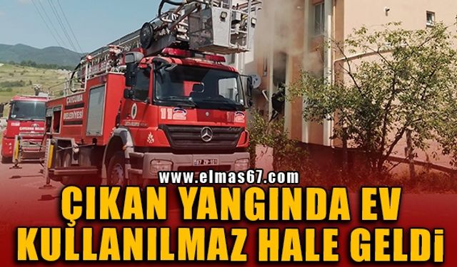 Çıkan yangında ev kullanılmaz hale geldi