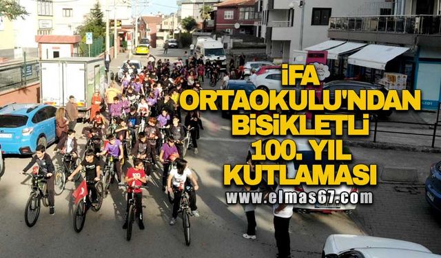 İFA Ortaokulu'ndan bisikletli 100. yıl kutlaması