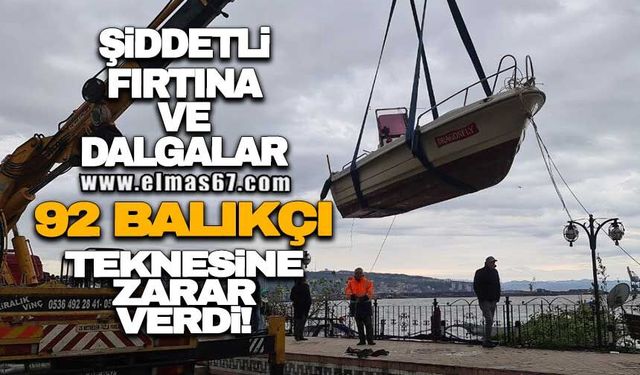 Şiddetli fırtına ve dalgalar 92 balıkçı teknesine zarar verdi!