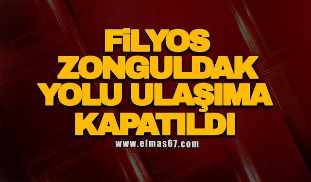 Filyos-Zonguldak yolu ulaşıma kapatıldı