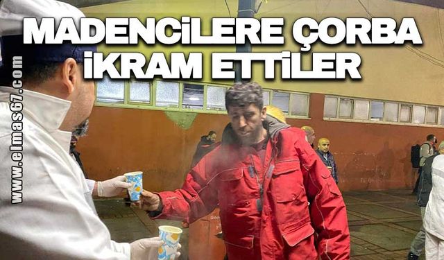 Madencilere çorba ikram ettiler