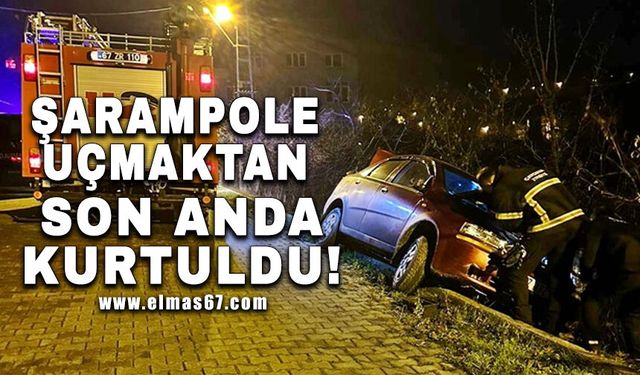 Şarampole uçmaktan son anda kurtuldu