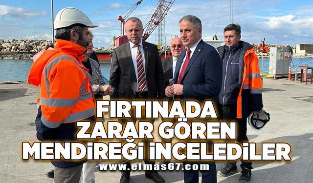 Fırtınada zarar gören mendireği incelediler