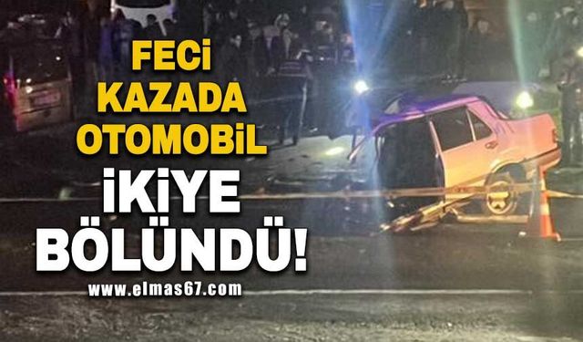 Feci kazada otomobil ikiye bölündü: 1 ölü, 5 yaralı