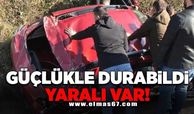 Güçlükle durabildi yaralı var!