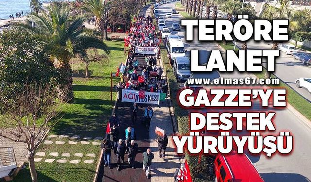 Teröre tepki, Gazze'ye destek yürüyüşü düzenlendi