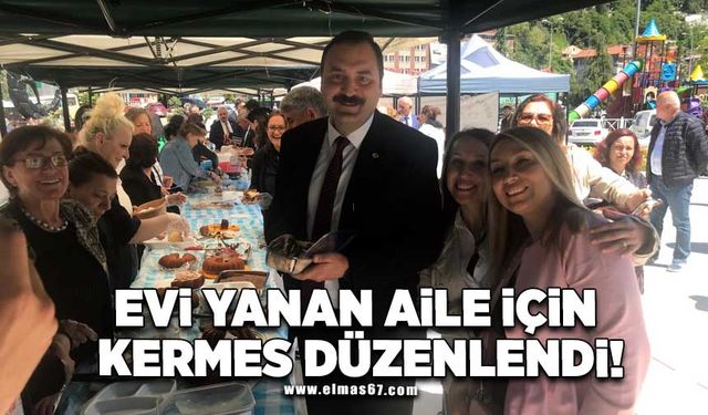 Evi yanan aile için Kozlu’da yardım kermesi düzenlendi