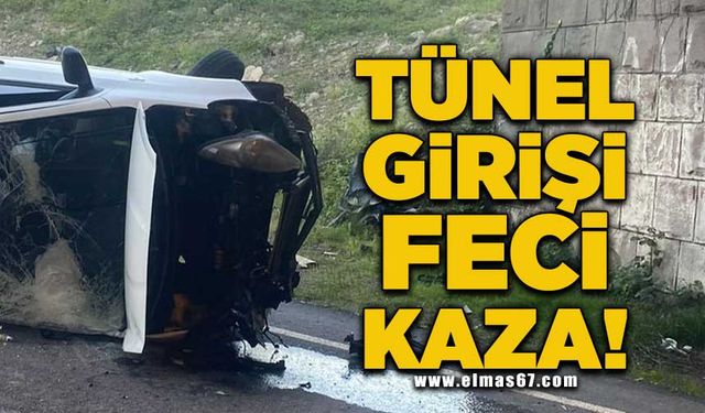 Zonguldak'ta tünel girişi feci kaza