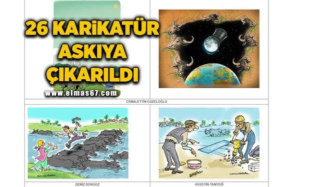 26 karikatür askıya çıkarıldı