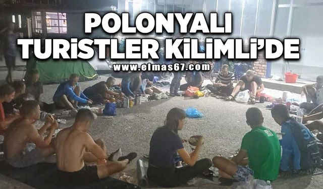 Polonyalı bisikletli turistler Kilimli'de konakladı