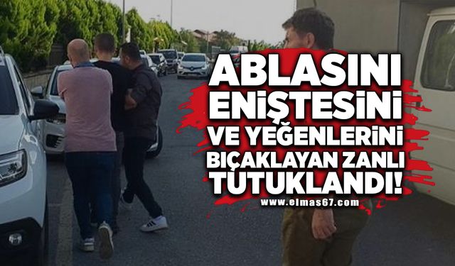 Ablasını, eniştesini ve yeğenlerini bıçaklayan zanlı tutuklandı