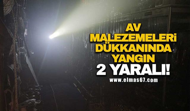 Av malzemeleri dükkanında yangın: 2 yaralı