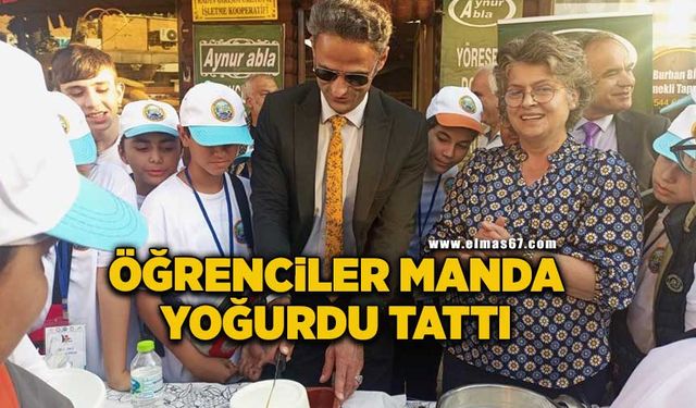 Öğrenciler manda yoğurdunu tattılar