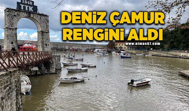 Zonguldak'ta deniz çamur rengini aldı