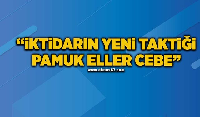 "İktidarın yeni taktiği, pamuk eller cebe”