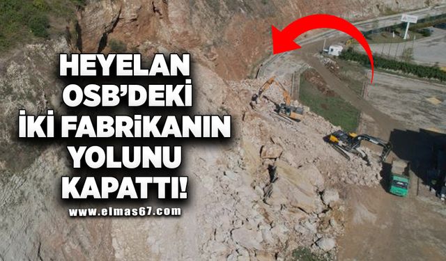 Heyelan OSB'deki iki fabrikanın yolunu kapattı