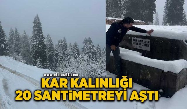 Komşuda kar kalınlığı 20 santimetreyi aştı