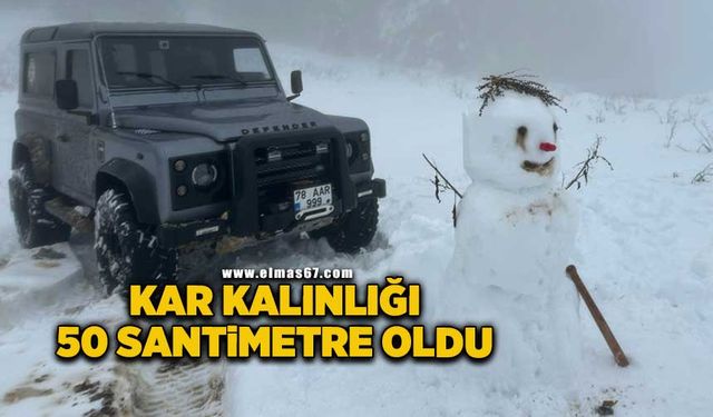 Kar kalınlığı 50 santimetreyi buldu